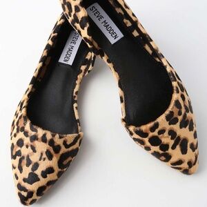 Steve Madden Audriana Leopard Pony Fur D’Orsay Flats – Size 10